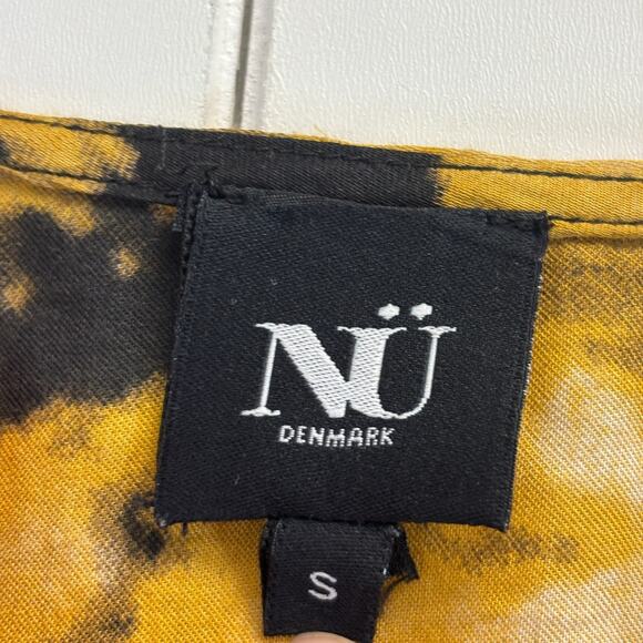 Nu Denmark Women's Abstract Tie Dye Boho Indie Henley Top Size S Free-Spirited - Picture 3 of 9